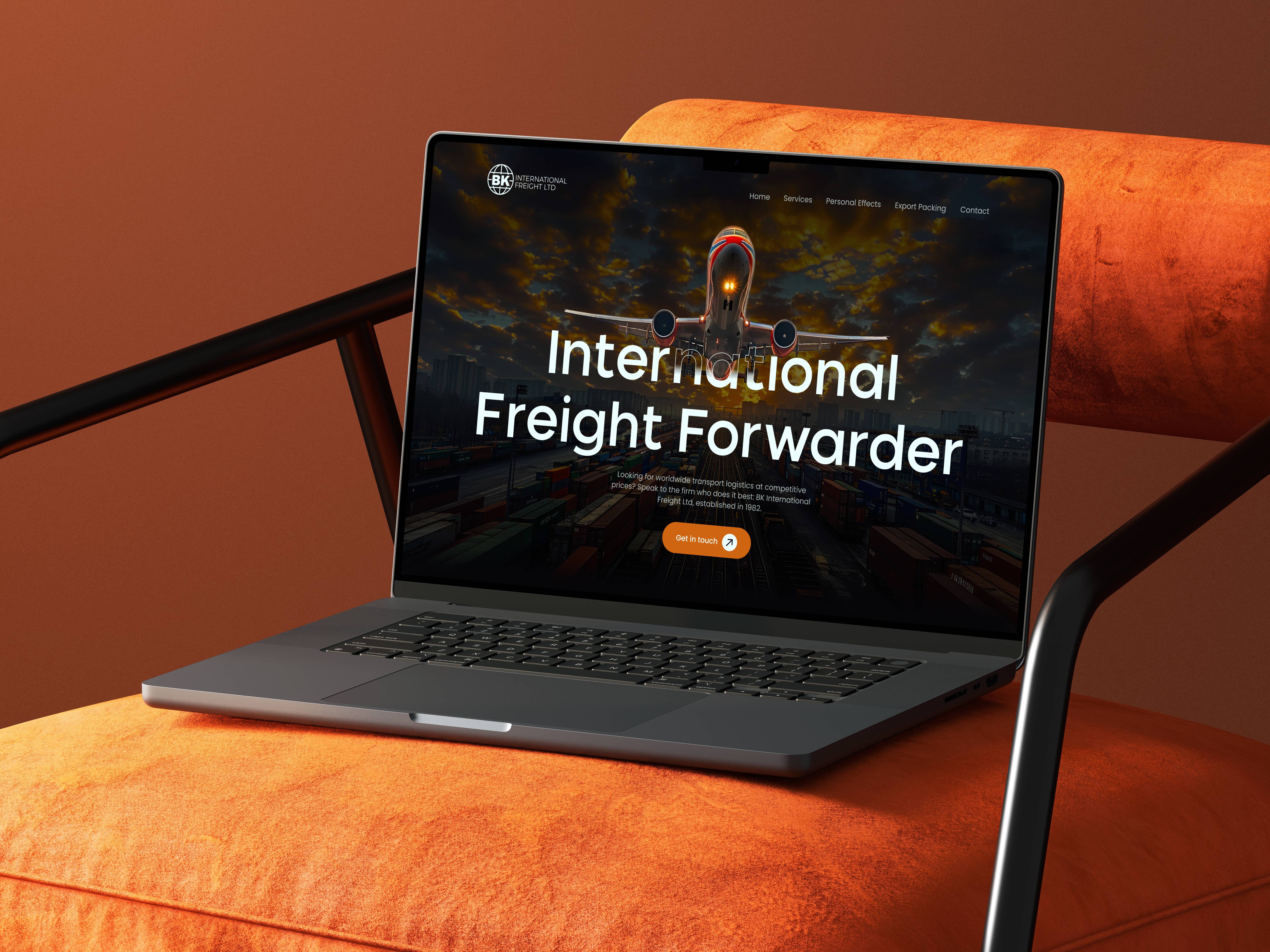 transport website mockup