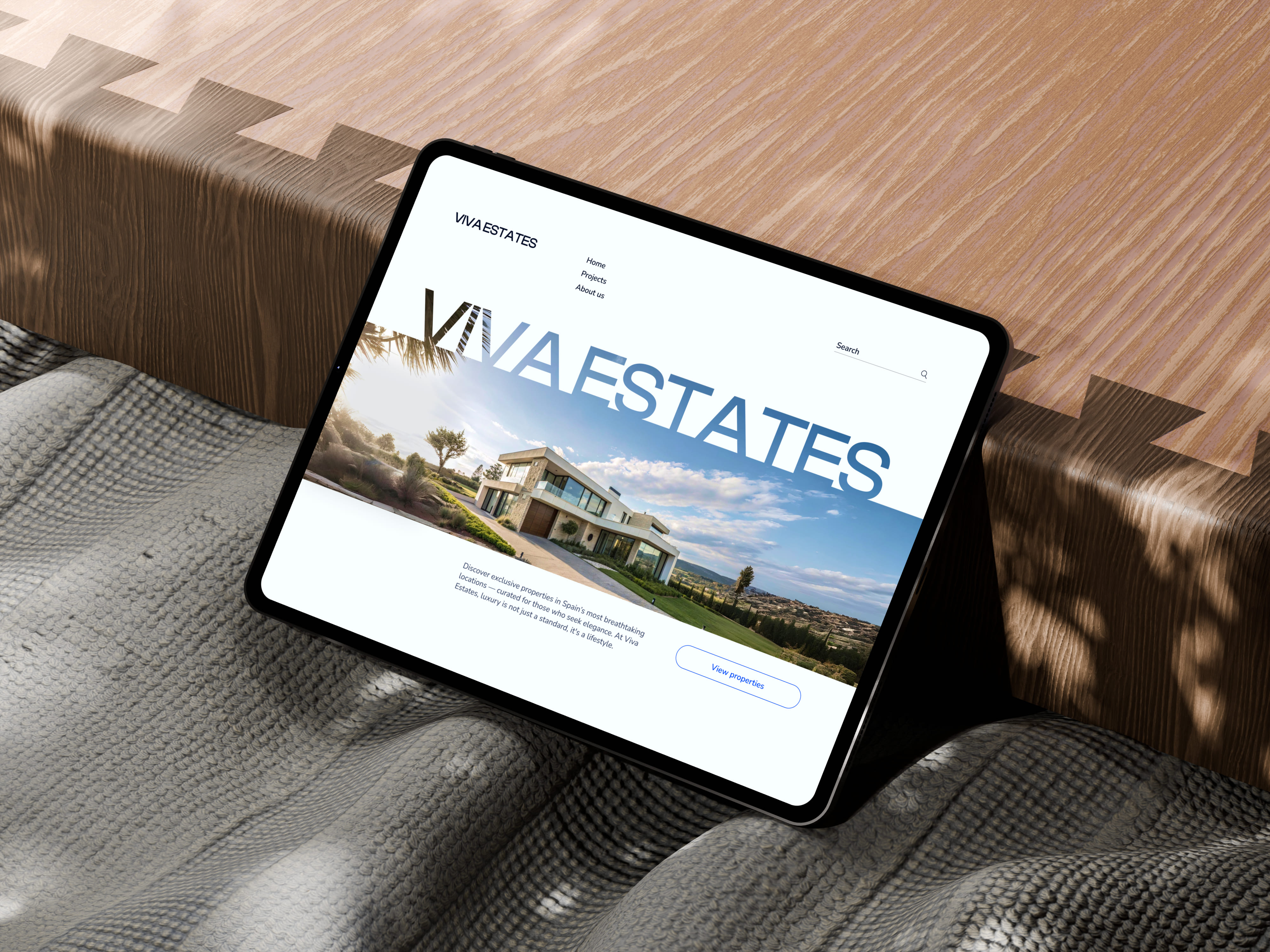 Real estate website mockup