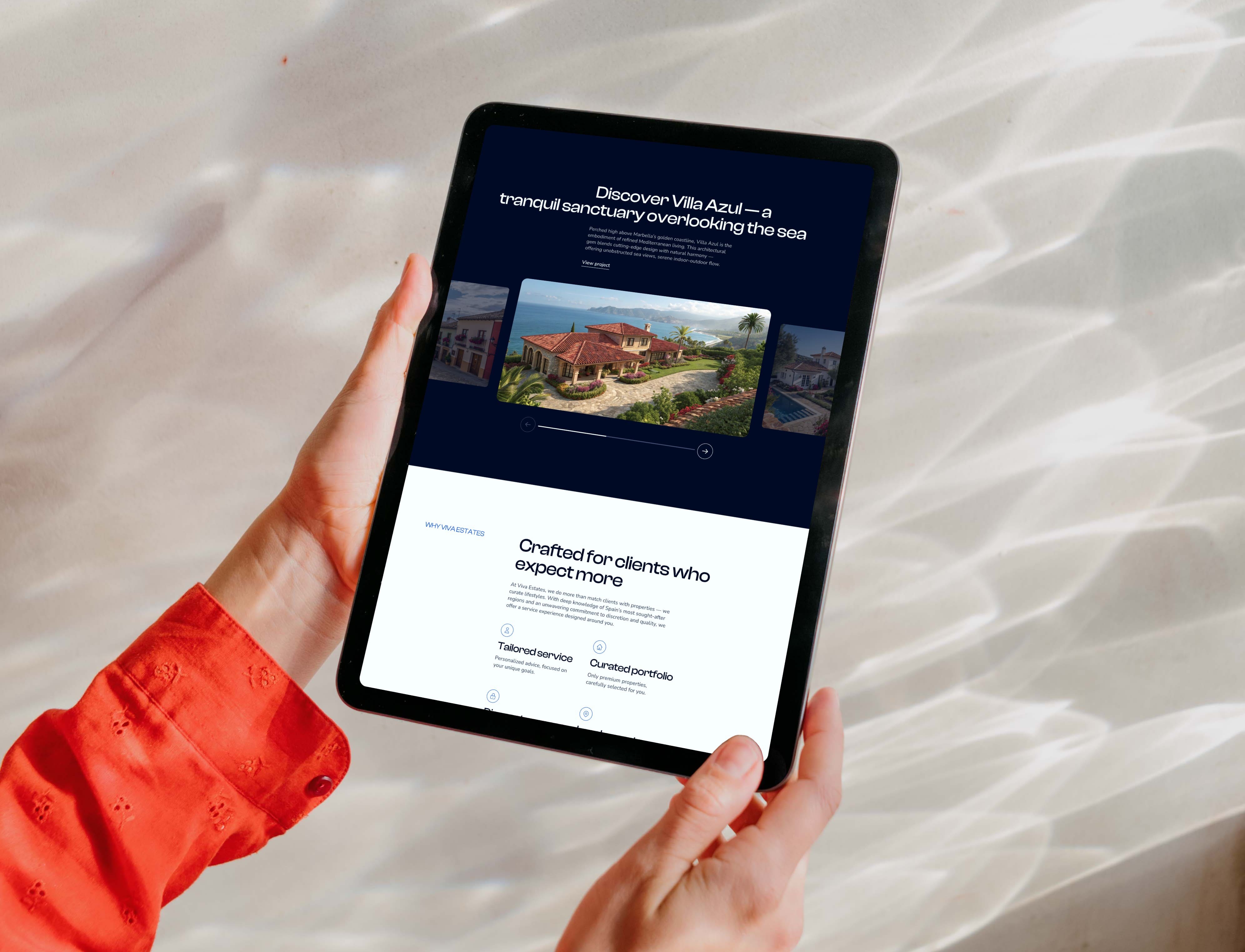 Real estate website mockup