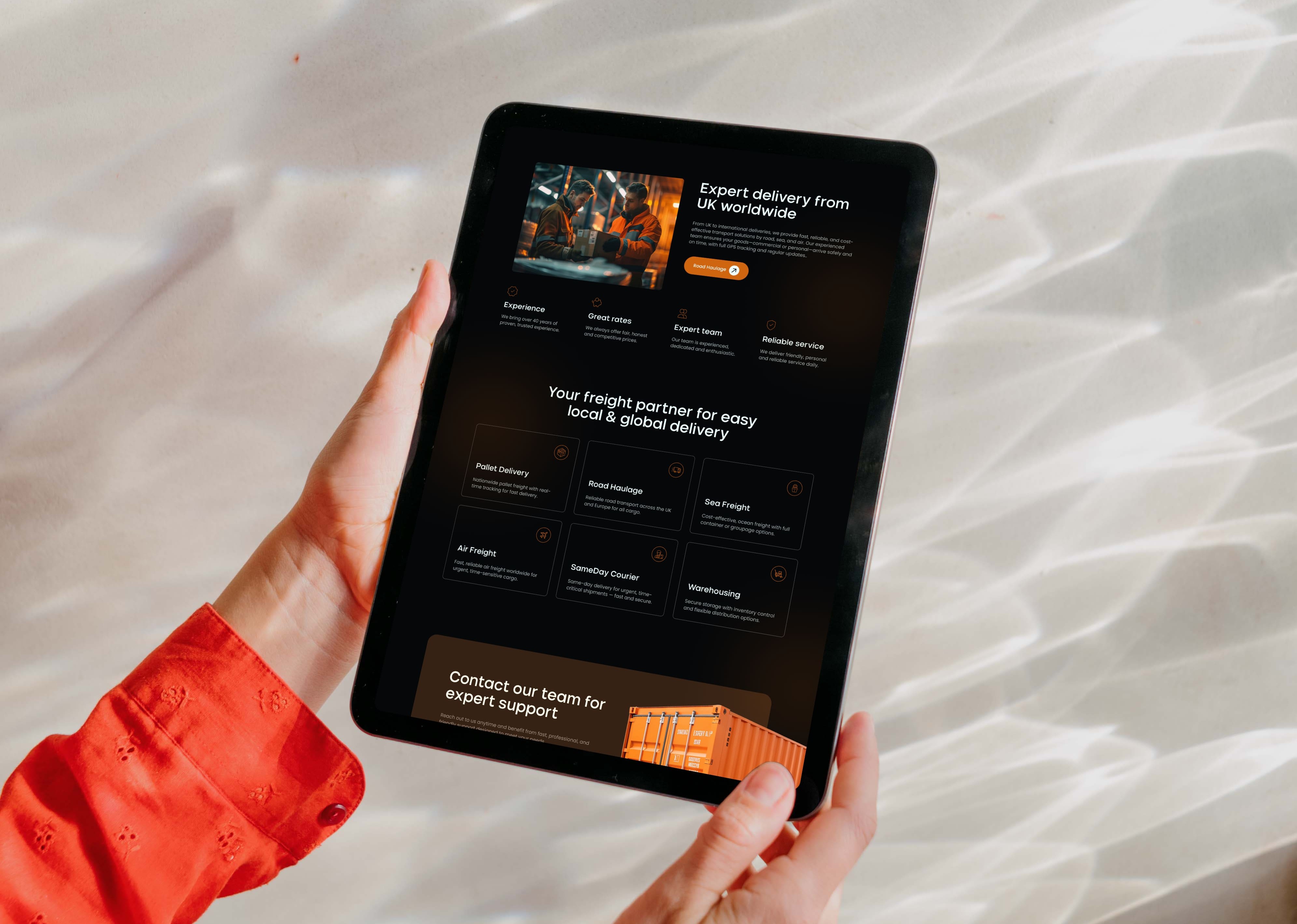 BK Freight website mockup